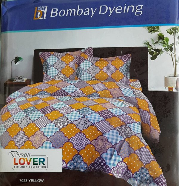 Bombay Dyeing DreamLover 104TC One Double Bed Sheet with Two Pillow Cover