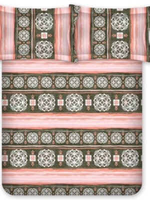 Bombay Dyeing Dream Lover 100% Cotton Bedsheet Set 1N Double Bedsheet 2N Pillow Covers 1N Bolster 7017 Orange