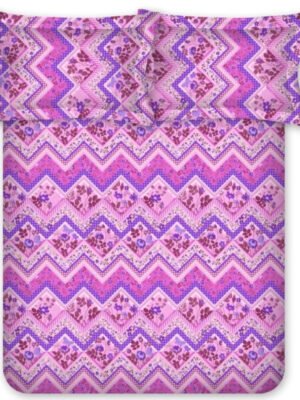 Bombay Dyeing Dream Lover 100% Cotton Bedsheet Set 1N Double Bedsheet 2N Pillow Covers 1N Bolster 7027 Pink