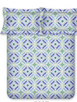Bombay Dyeing Iris Plus 100% Cotton Double Queen Size Bedsheet Blue 7087