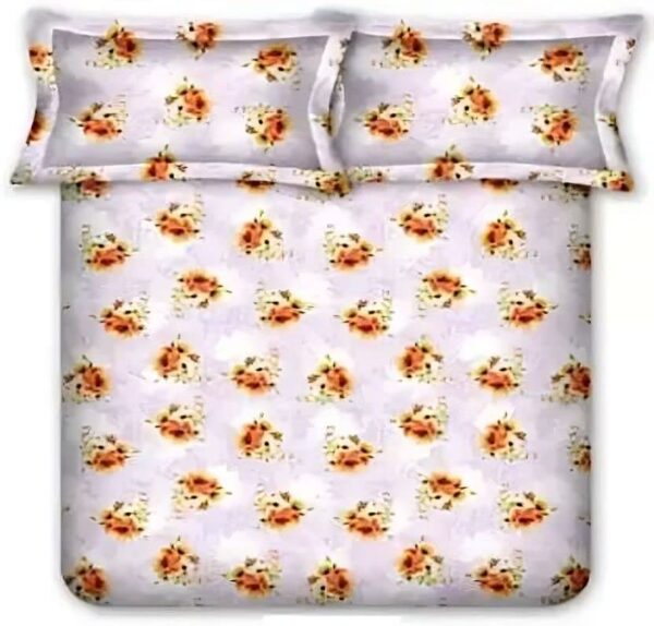 Bombay Dyeing Allure King Size Double Bedsheet 100% Cotton Orange