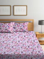 BOMBAY DYEING Florentine BEDSHEEET (2.54 X 2.28 MT) 2 Pillow Covers (46 cm X 69 cm) THREADCOUNT 210, 100 % Cotton  7184 Peach