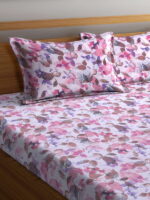 BOMBAY DYEING Florentine BEDSHEEET (2.54 X 2.28 MT) 2 Pillow Covers (46 cm X 69 cm) THREADCOUNT 210, 100 % Cotton  7184 Peach