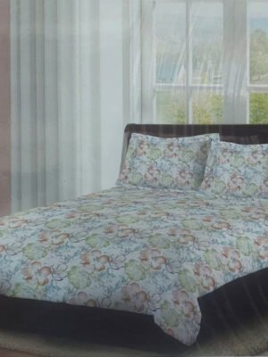Bombay Dyeing Florentine Queen Size Double Bedsheet 100% Cotton (2.28 X 2.54 m) 2 Pillow Covers (46 cm X 69 cm) TC144 7185 Brown
