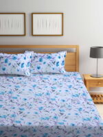 BOMBAY DYEING Florentine BEDSHEEET (2.54 X 2.28 MT) 2 Pillow Covers (46 cm X 69 cm) THREADCOUNT 210, 100 % Cotton  7186 Blue