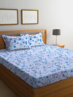 BOMBAY DYEING Florentine BEDSHEEET (2.54 X 2.28 MT) 2 Pillow Covers (46 cm X 69 cm) THREADCOUNT 210, 100 % Cotton  7186 Blue