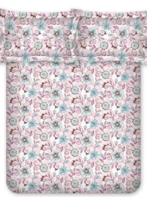 Bombay Dyeing Epigram Cotton Bedsheet 120 Thread Count with 2 Pillow Covers (Queen, Aqua)