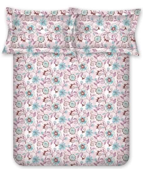 Bombay Dyeing Epigram Cotton Bedsheet 120 Thread Count with 2 Pillow Covers (Queen, Aqua)