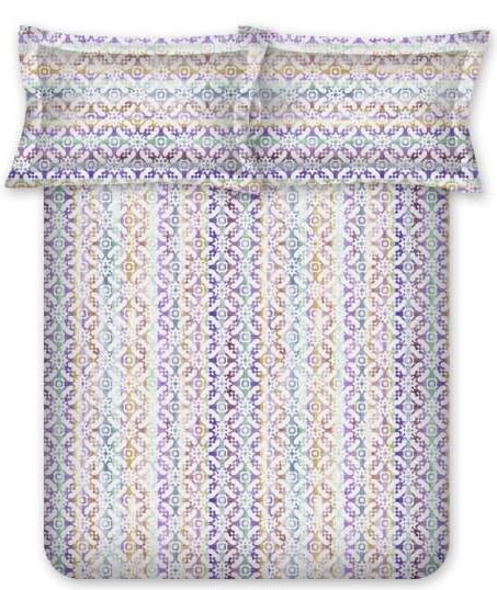 Bombay Dyeing Cotton Bedsheet 120 Thread Count with 2 Pillow Covers Epigram (Queen, Blue)