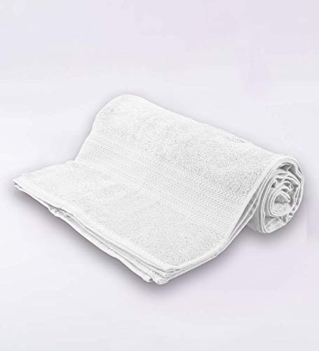 Bombay Dyeing Tulip 450 GSM Cotton Bath Towel  Large, White