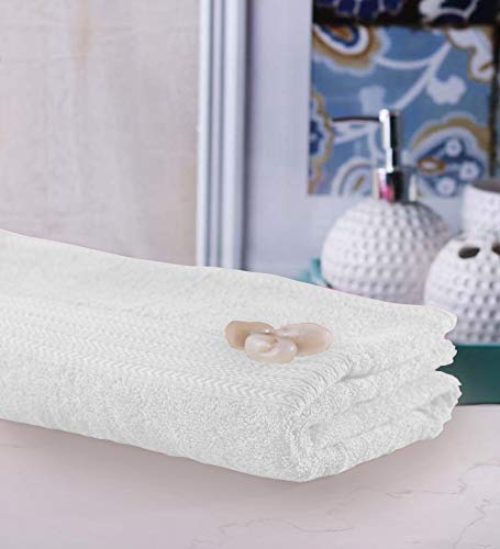 Bombay Dyeing Tulip 450 GSM Cotton Bath Towel  Large, White