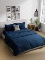 Pure Earth 300 TC Cotton Ultra Fine White Colored Solid Print King Bed Sheet Set