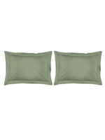 Pure Earth 300 TC Cotton Ultra Fine Olive Green Colored Solid Print King Bed Sheet Set