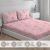 Iris Gaze Cotton Fine Peach Colored Floral Print King Bed Sheet Set