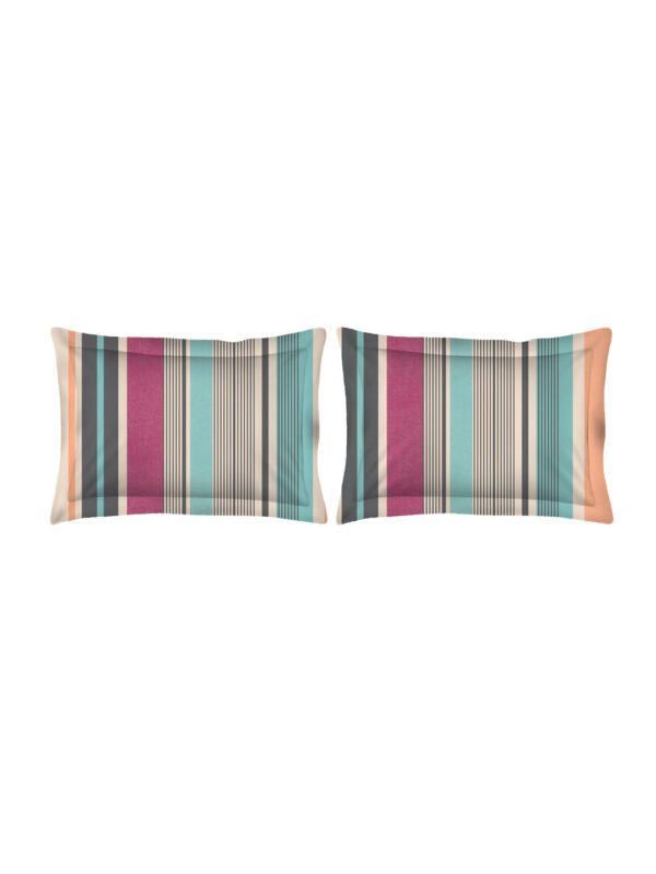 Stripe Tease Cotton Fine Multi Colored Stripes Print King Bed Sheet Set