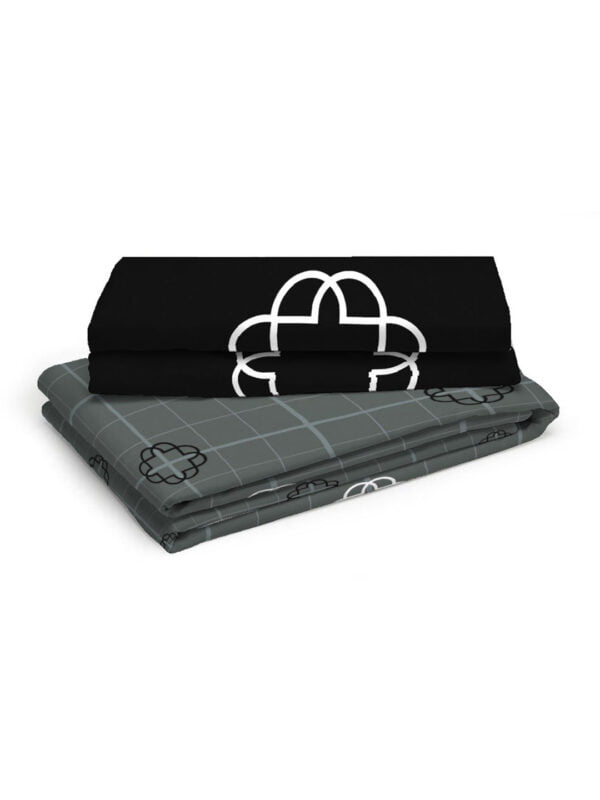 Signature 300 TC Cotton Ultra Fine Grey Colored Geometric Print King Bed Sheet Set