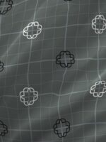 Signature 300 TC Cotton Ultra Fine Grey Colored Geometric Print King Bed Sheet Set