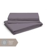 Kalpavriksha 300 TC 100% Cotton Ultra Fine Grey Colored Solid Print King Bed Sheet Set