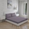 Kalpavriksha 300 TC 100% Cotton Ultra Fine Grey Colored Solid Print King Bed Sheet Set
