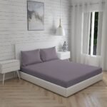 Kalpavriksha 300 TC 100% Cotton Ultra Fine Grey Colored Solid Print King Bed Sheet Set