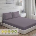 Kalpavriksha 300 TC 100% Cotton Ultra Fine Grey Colored Solid Print King Bed Sheet Set