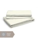 Kalpavriksha 300 TC 100% Cotton Ultra Fine Ivory Colored Solid Print King Bed Sheet Set