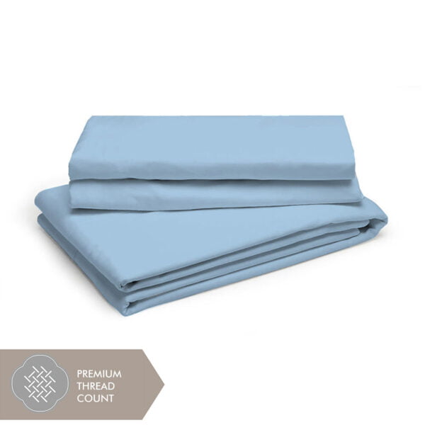 Kalpavriksha 300 TC 100% Cotton Ultra Fine Blue Colored Solid Print King Bed Sheet Set
