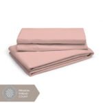 Kalpavriksha 300 TC 100% Cotton Ultra Fine Pink Colored Solid Print King Bed Sheet Set