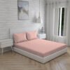 Kalpavriksha 300 TC 100% Cotton Ultra Fine Pink Colored Solid Print King Bed Sheet Set