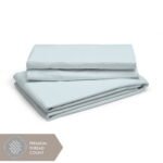 Kalpavriksha 300 TC 100% Cotton Ultra Fine Blue Colored Solid Print King Bed Sheet Set