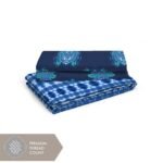 Hamsa Healing 100% Cotton Fine Dark Blue Colored Abstract Print King Bed Sheet Set