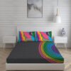 Happy Hippie 150 TC Cotton Super Fine Black Colored Abstract Print King Bed Sheet Set