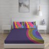 Happy Hippie 150 TC Cotton Super Fine Blue Colored Abstract Print King Bed Sheet Set