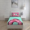 Rock & Room Cotton Fine Sea Blue/Pink Colored Cartoon Print Single Bed Sheet Set