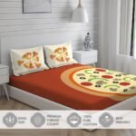 Rock & Room 200 TC 100% Cotton Super Fine Multi Colored Cartoon Print King Bed Sheet Set