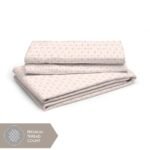 Cottage Garden-1 300 TC 100% Cotton Ultra Fine White/Orange Colored Geometric Print Double Bed Sheet Set