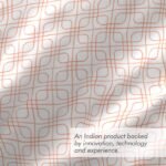 Cottage Garden-1 300 TC 100% Cotton Ultra Fine White/Orange Colored Geometric Print Double Bed Sheet Set