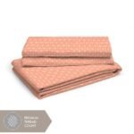 Cottage Garden-1 300 TC 100% Cotton Ultra Fine Orange Colored Geometric Print Double Bed Sheet Set