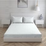 Cottage Garden-1 300 TC 100% Cotton Ultra Fine White Colored Ethnic Print Double Bed Sheet Set