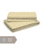 Cottage Garden-1 300 TC 100% Cotton Ultra Fine Yellow Colored Ethnic Print Double Bed Sheet Set