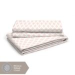 Cottage Garden-1 300 TC 100% Cotton Ultra Fine White/Orange Colored Ethnic Print Double Bed Sheet Set