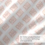 Cottage Garden-1 300 TC 100% Cotton Ultra Fine White/Orange Colored Ethnic Print Double Bed Sheet Set