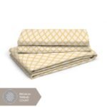 Cottage Garden-1 300 TC 100% Cotton Ultra Fine Yellow Colored Ethnic Print Double Bed Sheet Set