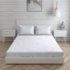 Cottage Garden-1 300 TC 100% Cotton Ultra Fine White Colored Floral Print Double Bed Sheet Set