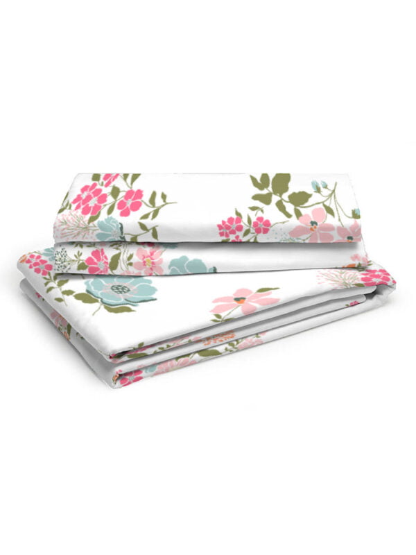 Iris Gaze-1 100% Cotton Fine Multi Colored Floral Print Single Bed Sheet Set