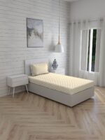 Iris Gaze-1 100% Cotton Fine White/Yellow Colored Ethnic Print Single Bed Sheet Set