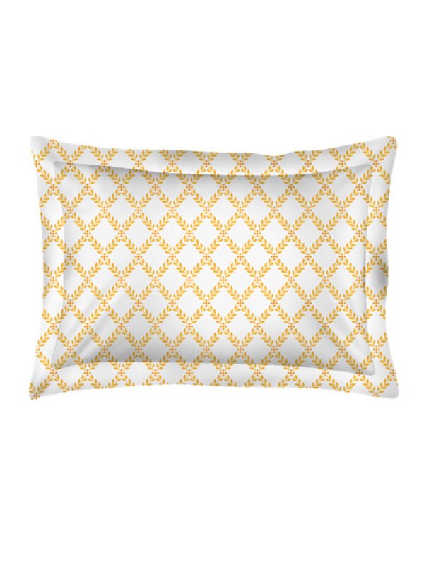 Iris Gaze-1 100% Cotton Fine White/Yellow Colored Ethnic Print Single Bed Sheet Set