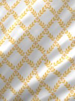 Iris Gaze-1 100% Cotton Fine White/Yellow Colored Ethnic Print Single Bed Sheet Set