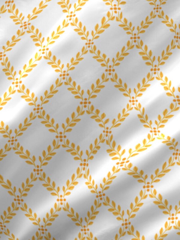 Iris Gaze-1 100% Cotton Fine White/Yellow Colored Ethnic Print Single Bed Sheet Set