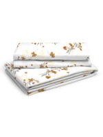 Iris Gaze-1 100% Cotton Fine White/Brown Colored Floral Print King Bed Sheet Set